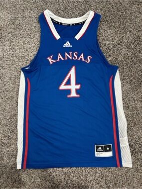 Adidas Kansas (KU) Blue #4 Basketball Jersey